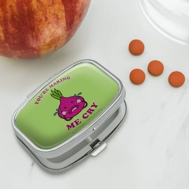 You're Making Me Cry Onion Funny Humor Rectangle Pill Case Trinket Gift Box