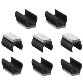 DERCHIA Chair Leg Tips, U-Shaped, Set of 8, Diameter 1.0 inches (25 mm), Felt Pads, Pipe Chair Covers, Rectangular, Anti-Slip, Furniture Leg Protector, Anti-Slip, Noise, Pipe Chair, Meeting Chair, Office and Home Use (Black, 1.0 inches (25 mm)