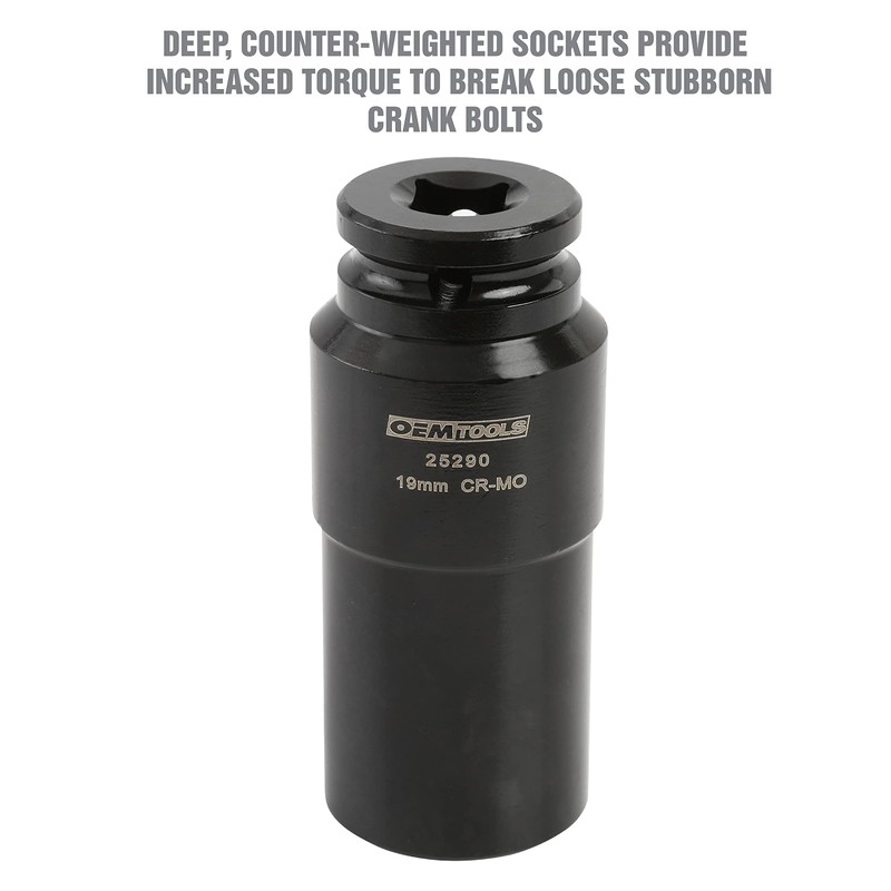 OEMTOOLS 25290 19mm Crank Bolt Socket, Heavy Duty Harmonic Balancer