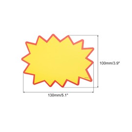 sourcing map Blank Star Burst Sale Signs Price Tags Fluorescent Star Pricing Labels 100x130 mm Colors for Retail Sales Pricing, Pack of 100