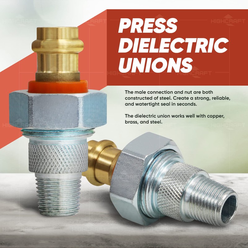 Highcraft Dielectric Union Pipe Fittings 3/4 in. MIP x Press