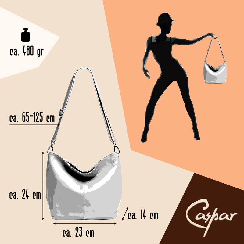 Caspar TL803 Women's Classic Elegant Leather Handbag - Black -
