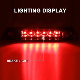 Gubebaili LED 3rd Third Brake Light, Rear High Mount Brake Light Cargo Lamp Fit for Jeep Grand Cherokee 2005-2010 (Smoke Lens+Chrome Housing)