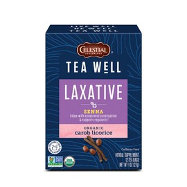 Celestial Seasonings TeaWell Herbal Tea, Laxative, Organic Carob Licorice, 12 Count