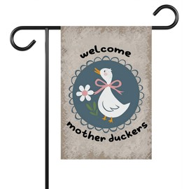Welcome Mother Duckers Garden Flag - Sweary Silly Goose - Vintage 90S Style - Funny Goose Gift For Animal Lover - Good Ideas Outdoor Decoration And Garden Terraces - Outdoor Yard Banner