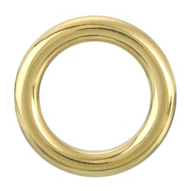 QUARKZMAN 1 x O-Ring Buckle 16 mm / 0.63 inches, Seamless Welded Brass Circle 3.8 mm Thickness for Luggage Straps, Crafts, DIY Decoration, Gold