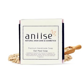 Aniise Premium Hand Made Oatmeal & Honey Soap for Face and Body, With Coconut Oil, Organic Shea Butter Ideal for All Skin Types, Vegan, Paraben-Free, Acid-Free, Alcohol-Free - Pack of 1