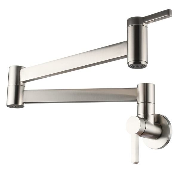 Wall Mounted Stove Pot Filler, Biveah Brass Double Joint Swing