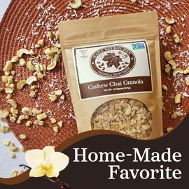 Maple Nut Kitchen Gluten Free Chai Granola with Cashews 10 oz – Certified Gluten Free Oats, Shredded Coconut, Sunflower Seeds, Maple Syrup – Healthy Low Sugar Breakfast Cereal, Crunchy Natural Granola