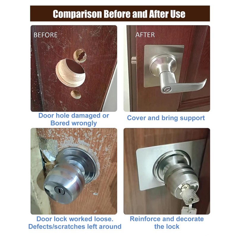 MOSECYOU Door Reinforcement Plate, Door Lock Repair Plate, Door Knob/Lever/Deadbolt