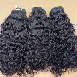 USA Stock Raw Human Hair Burmese Curly Indian Curly Bundle Vietnam Hair Natural Cambodian Wavy Natural Body Wavestyle: choose you like, color: indonesia curl, Stretched Length: 30 inches