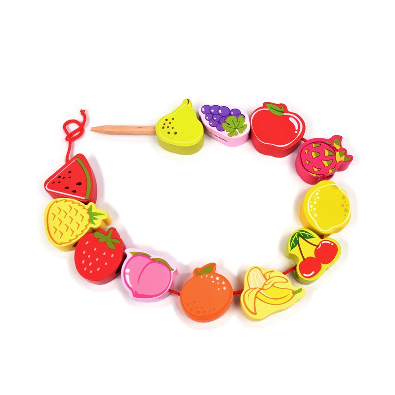 Classic World - Classic World World wooden threading beads, fruit,