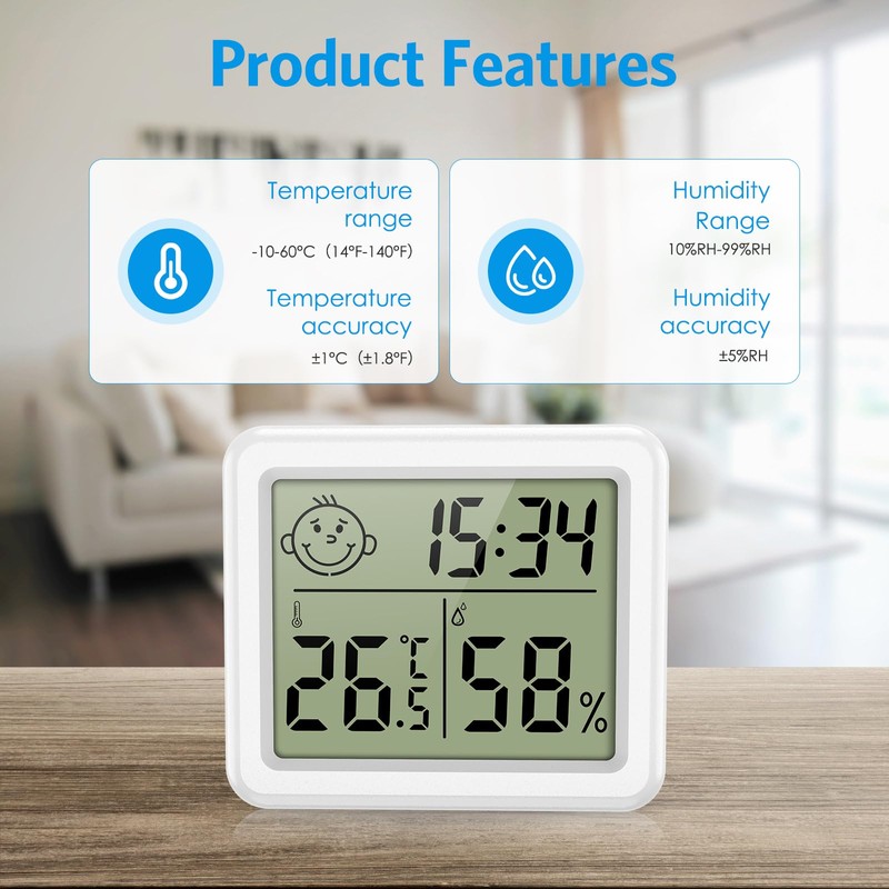 Brifit Digital Mini Thermometer Hygrometer, Hygrometer Indoor with High Accuracy,