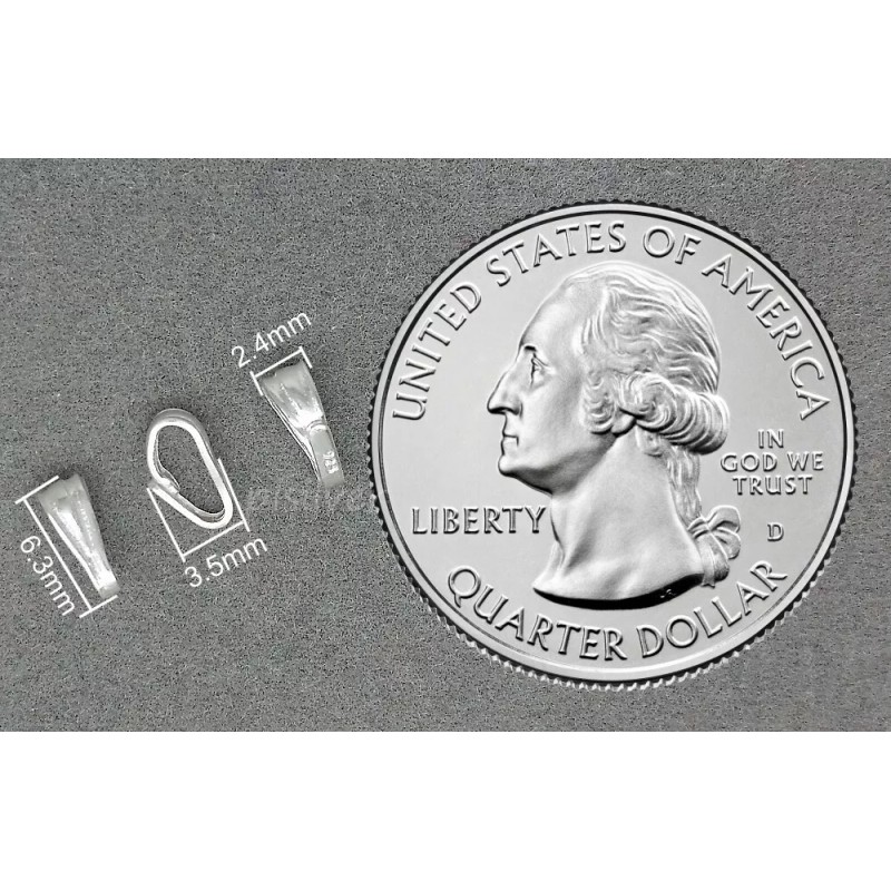 Genuine 925 Sterling Silver Small Snap On Bail Charm Pendant