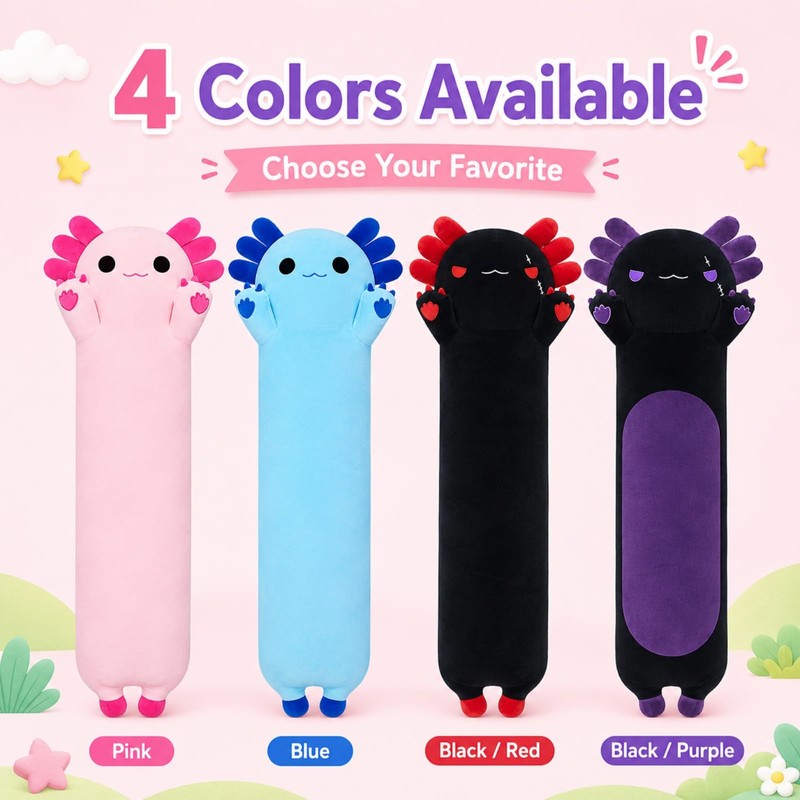 Snowolf 50 cm Axolotl Plush Cushion Cute Kawaii Axolotl Cuddly