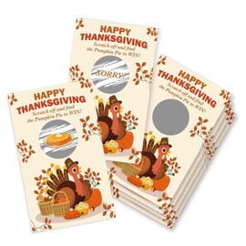 Gsauto Thanksgiving Scratch off Cards, 50 PCS Turkey Scratch off Stickers for Date Night Family Party Activity, Fall Raffle Tickets for Birthday Baby Shower Bridal Shower - A02