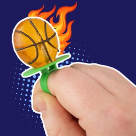 Needzo Basketball Lollipop Rings Party Favors, Sports Ball Shaped Candy Goodie Bag Fillers for Birthdays, 18 Suckers