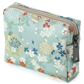 BBORGDC - Bolsa de maquillaje portátil para mujer, Cyan-QP-Jacquard/Poliéster, Casual de moda