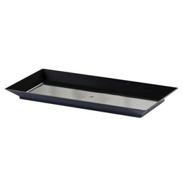 Blue Sky MiniWare Black Disposable 5" Oblong Trays (6 Count) | Sturdy Plastic Party Plates for Appetizers, Desserts & More