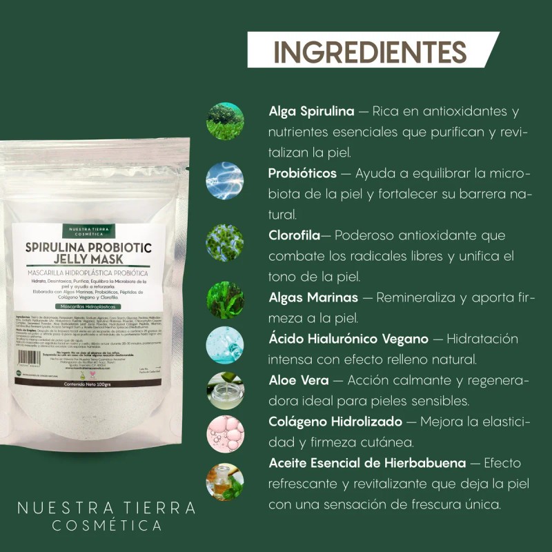 Mascarilla Hidroplastica Spirulina Probiotic Jelly