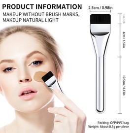2PCS Flat Foundation Brush for Liquid Makeup - Liquid Foundation Blush Brush Super Thin Traceless Flat Makeup Brush for Cosmetic Application and Face Makeup