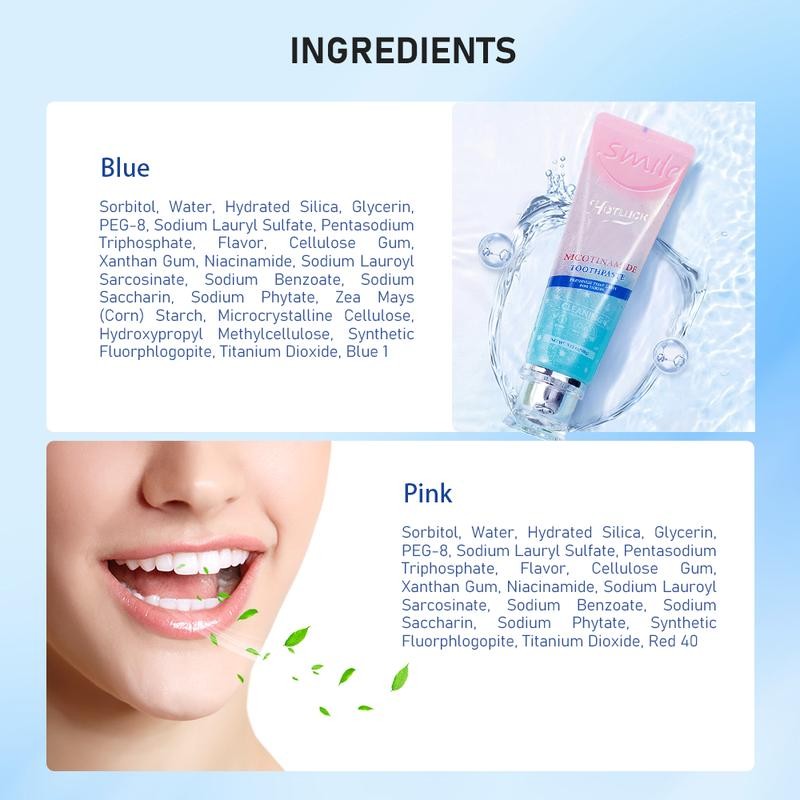 Hotluck Niacinamide Whitening Toothpaste: Removes Deep Stains, Brightens Teeth, and