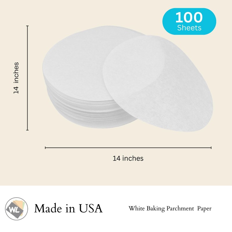 Worthy Liners 14 Inch 100 Sheets | Parchment Paper Rounds