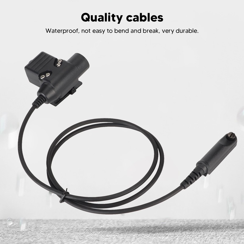 U94 PTT Adapter Cable 35.4in Walkie Talkie Headset Connector Cable