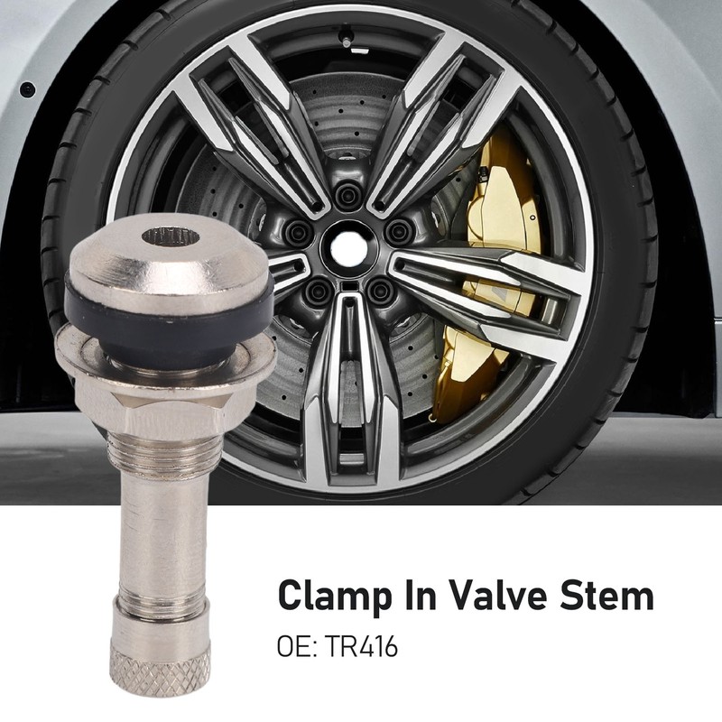TR416 Tire Valve Stem 1.5 Inch Chrome Plated Clamp In