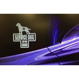 Set Of 2 “SERVICE DOG ON BOARD" Dog Sticker Vehicle/Window GREY COLOR 4.5"x5"