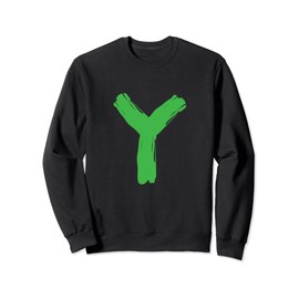 Creative Bold Green Letter Y - Design Alphabet - Marker Sweatshirt