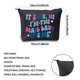 WCGXKO Mail Lady Appreciation Gift Mailwoman Gift It's Me Hi I'm The Mail Lady Zipper Pouch Makeup Bag (The Mail Lady CA)