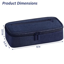 chenqi Pencil Case, Large Capacity Pencil Case, School Stationery Organizer for Boys and Girls, Aesthetic Pencil Bag Suitable for Kids Teenagers Students Women Men (Navy Blue)