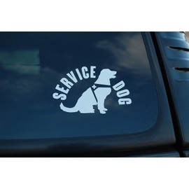 Service Dog Sticker Vinyl Decal K9 Unit On Board Caution Pick Size/Color! (V465) (4" X 2.5", White)