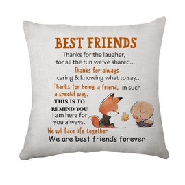 Gifts for Best Friend Women Best Friends Cushion Covers Reminder Pillow Cover Gifts for BFF Friendship Gifts for Birthday Graduation Christmas (068 Best Friends)
