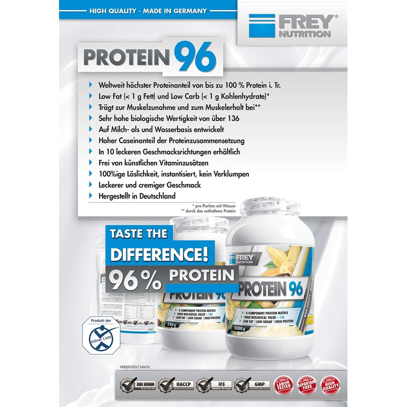 Frey Nutrition Protein 96 750 g Tub 1121