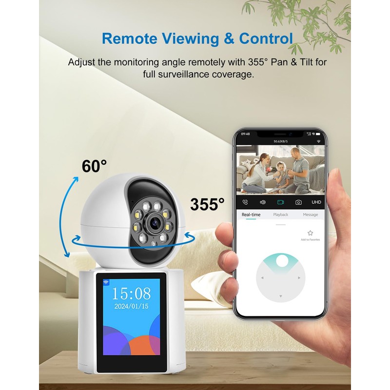 INSEETECH 2K Indoor Video Calling Camera with 2.8" IPS Screen,