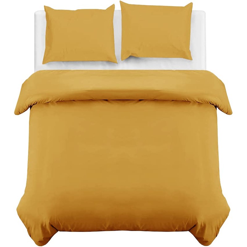 MOONLIGHT20015 Single Duvet Cover - Ochre Solid Soft Single Bedding