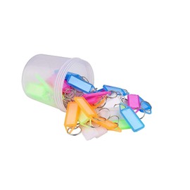Kidivo Plastic Keychain, Keyring With Both Side Name Both Side Id Tag Or Labels Locker Split Ring For Office And Home Key (4 Inches, Assorted Color) Pack Of 25 Multicolor