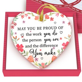 Gossby May You Be Pround of The Work That You Do Ornament - Thank You, Appreciation Gift for Coworker - Christmas, Farewell, Goodbye, Leaving Job, Going Away Gift Coworker - Ceramic Christmas Decor