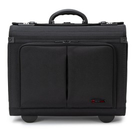 Alpine Swiss Rolling Briefcase Work Overnight Travel Bag Dual Locks Carry on Business Attache Case Black