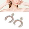 Marquise Flower Teardrop Earrings KC Gold Glittering Semicircle Teardrop Dangle