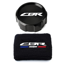MOWOK Fit For CBR 600RR 1000RR CBR 600 RR CBR600RR 2007-2026 CBR1000RR CBR 1000 RR Motorcycle CNC aluminium alloy Front Brake Fluid Reservoir Protection Cover and Reservoir cap sock (Black)