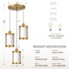 Osimir 3-Light Pendant Lighting, Brushed Gold Dining Room Chandelier Light