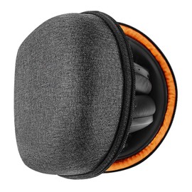Geekria Shield Headphones Case Compatible with JLab, V-MODA, Replacement Hard Shell Travel Carrying Bag with Cable Storage (Dark Grey)