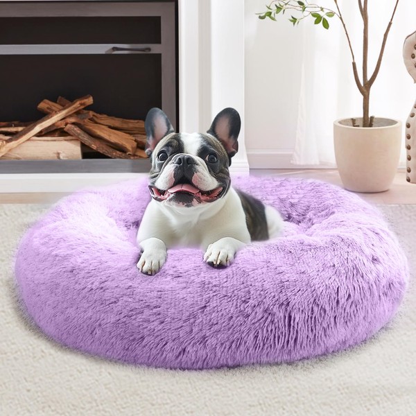 JOLLYVOGUE Calming Dog & Cat Bed for Small Dogs, Anti-Anxiety