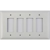Classic Accents Jumbo White Switch Plates - (4 Gang GFCI/Rocker