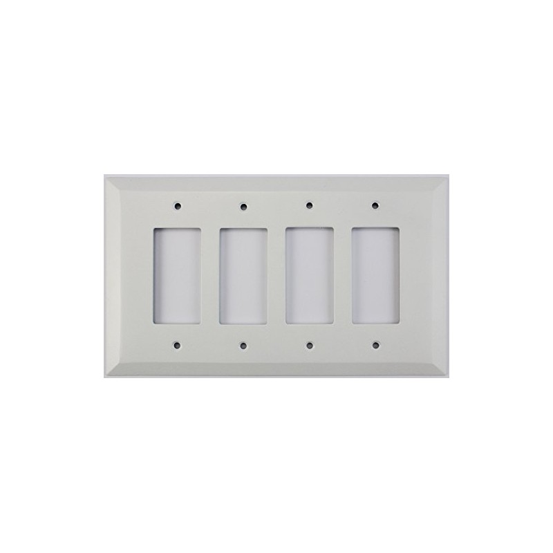 Classic Accents Jumbo White Switch Plates - (4 Gang GFCI/Rocker