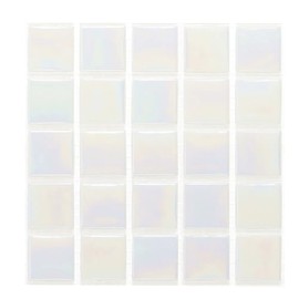 URBN Contemporary Pearl White Iridescent Glass Mosaic Tile for Indoor and Outdoor - Sample Tile (4-1/3 inches x 4-1/3 inches, 0.13 SQ FT)