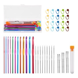 DIFEIUKI Knitting Needles Crochet Set, 49 Piece Set, Colorful Lace Needles, Ruler Marker, Knitting Needles, Sweater, Scarf, Knitting, Hat, Knitting, Crochet Needles, DIY Tool, Beginners, Knitting